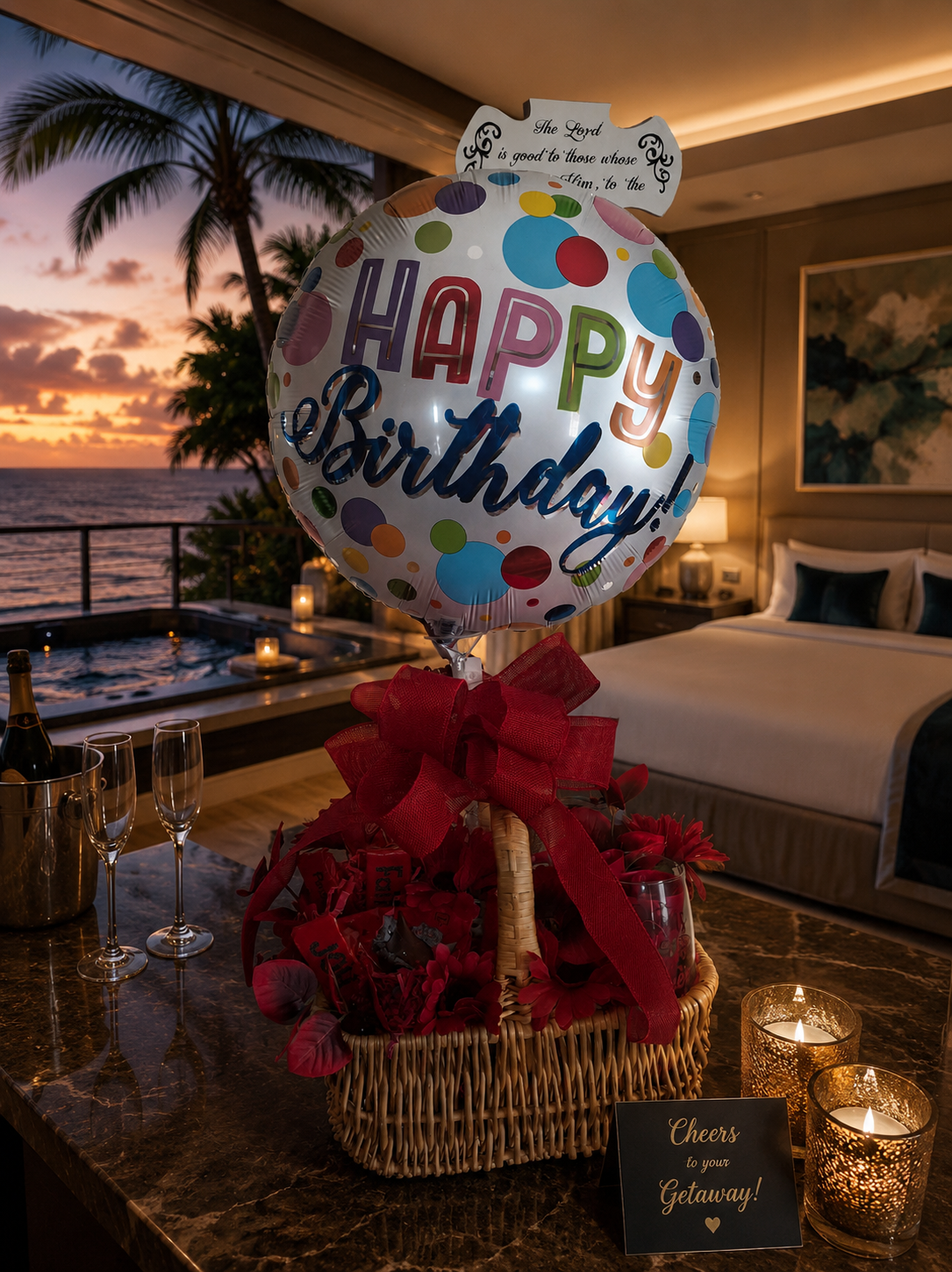MED. Gift Basket w/ Bubble Balloon
